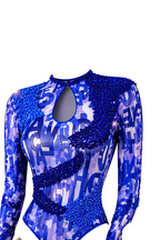 RARA Bodysuit Top In Blue (Beaded)