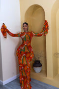 Sade Flame Dress (Beaded)