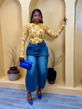 RARA Bodysuit Top In Mustard