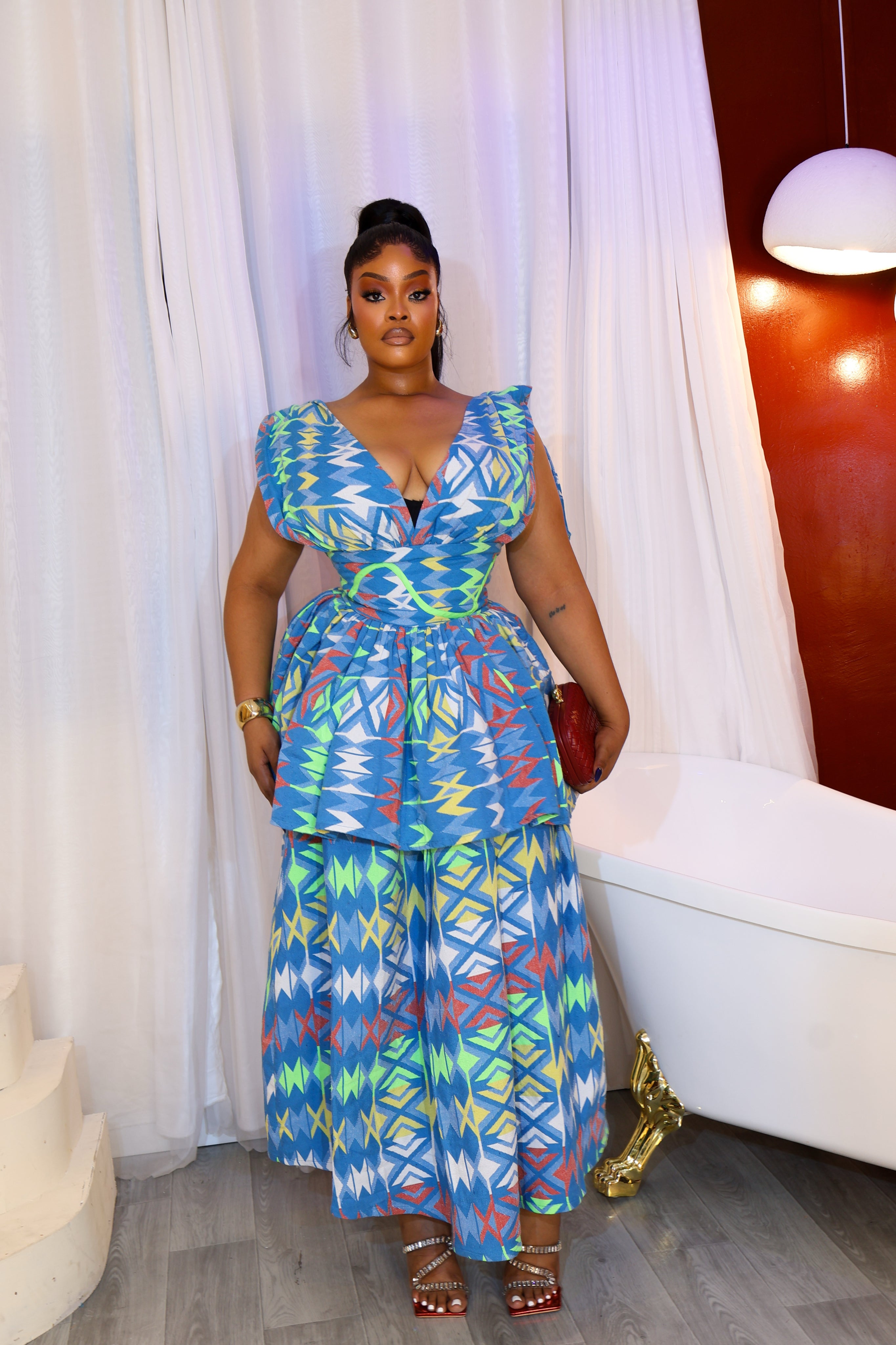 Royal Azure Akwete Dress 💙✨