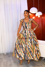 Serwaa Royale Akwete Dress In Yellow