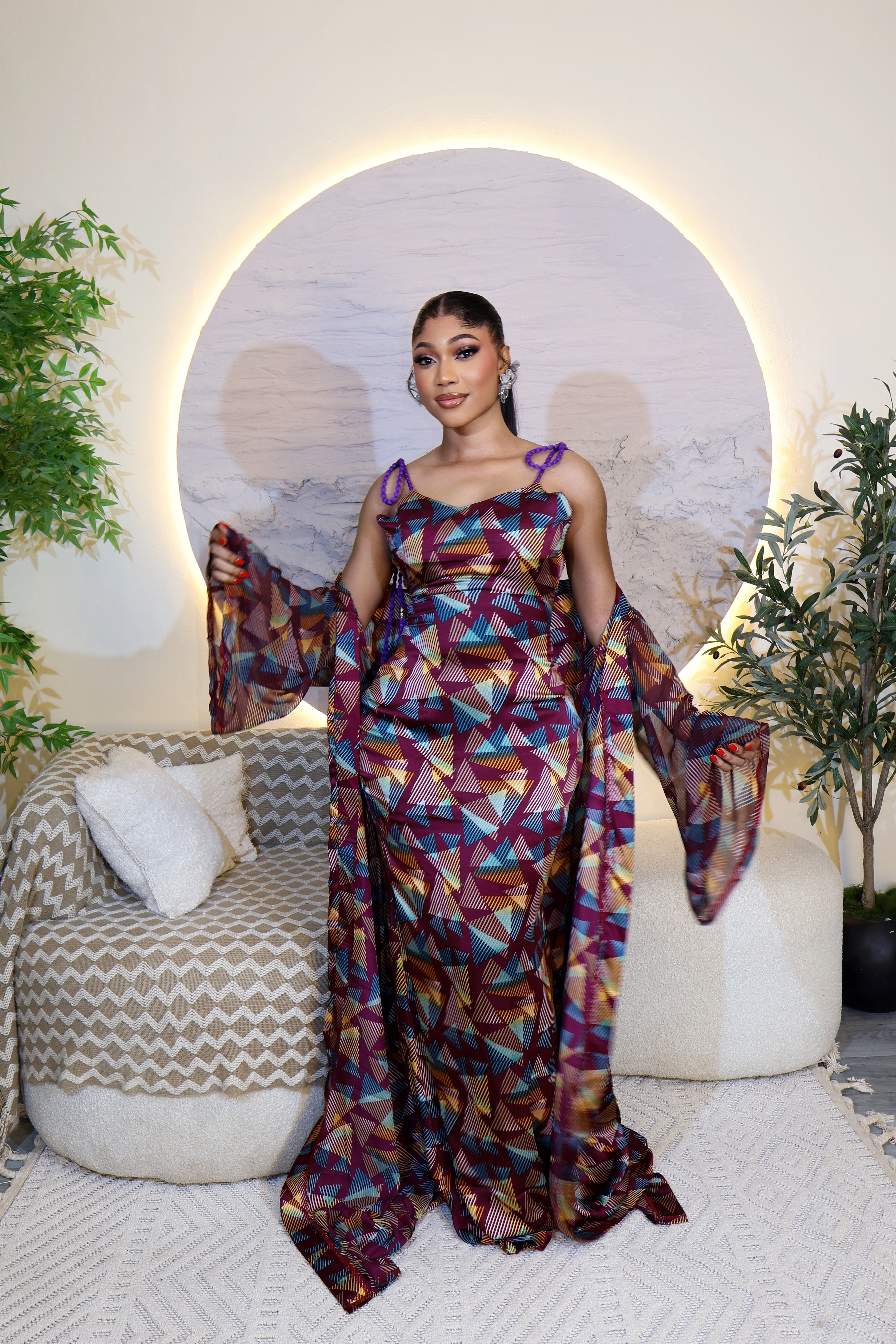 Atilola 3-Piece Set (Dress • Cover-up • Scarf)