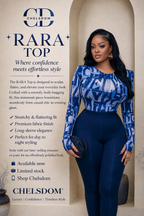 RARA Bodysuit Top In Blue