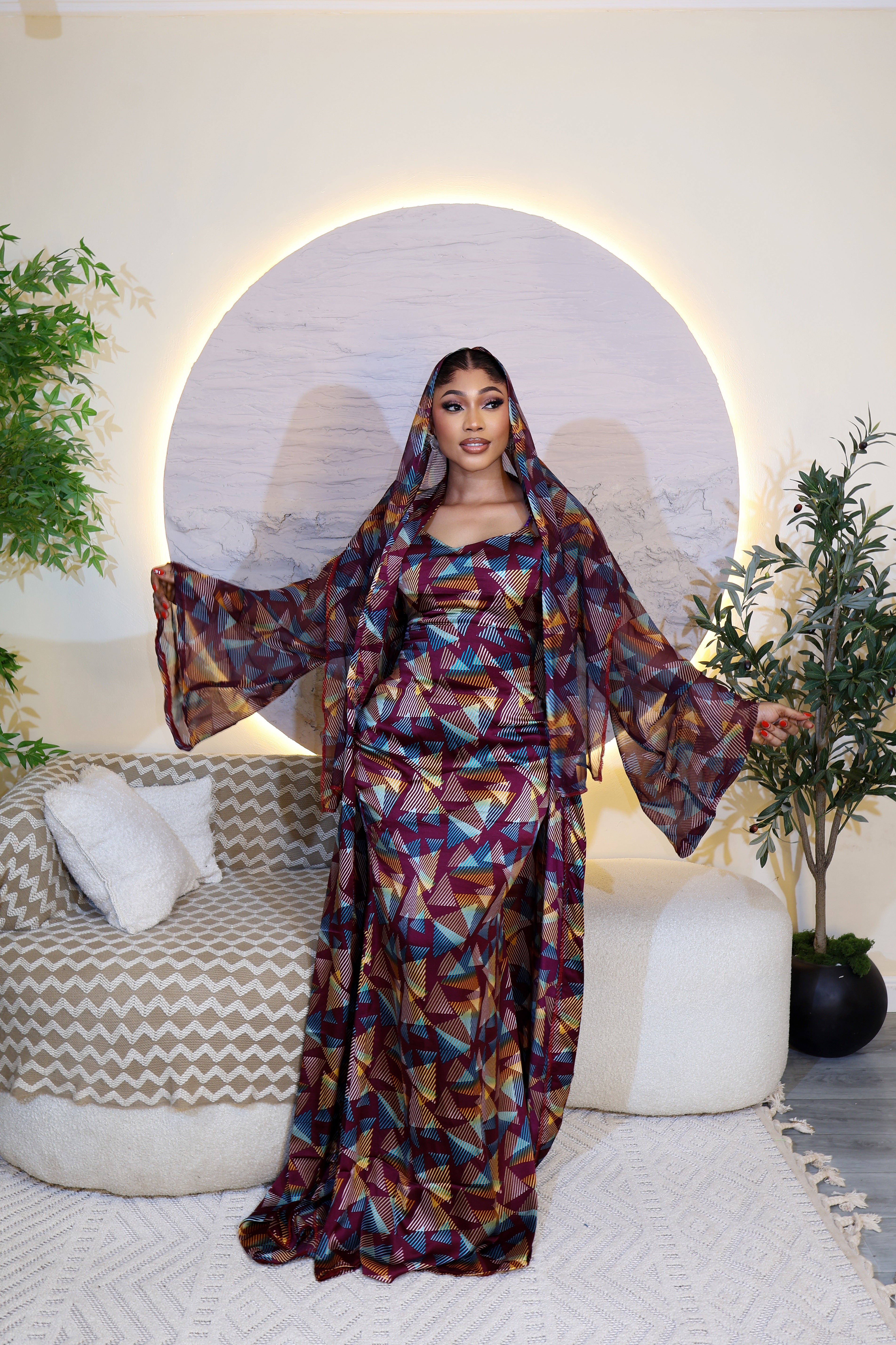 Atilola 3-Piece Set (Dress • Cover-up • Scarf)