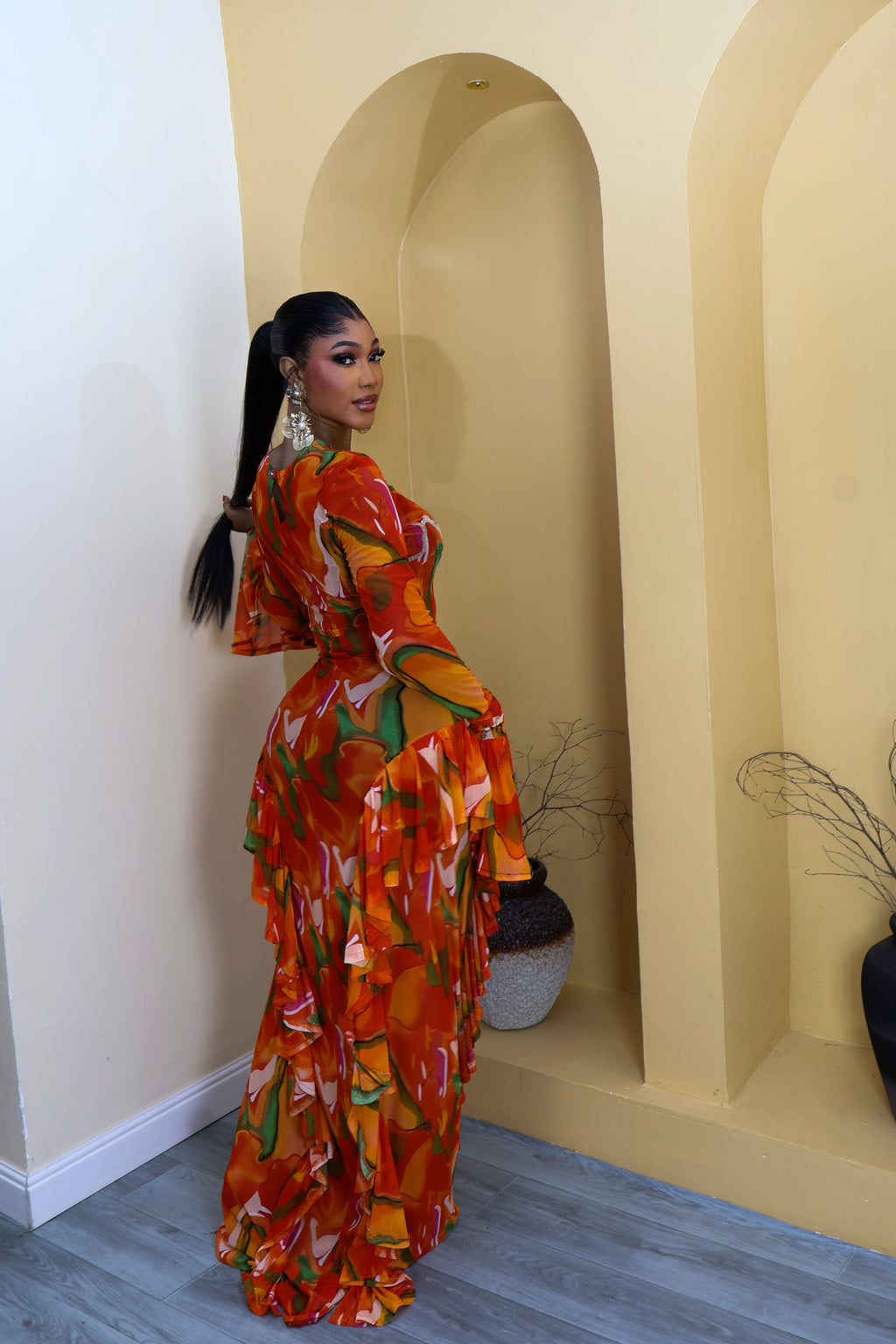 Sade Flame Dress (Beaded)