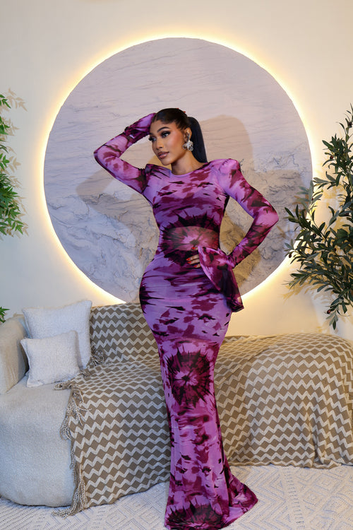 Asake Belle Dress 🖤 (Afro Print)