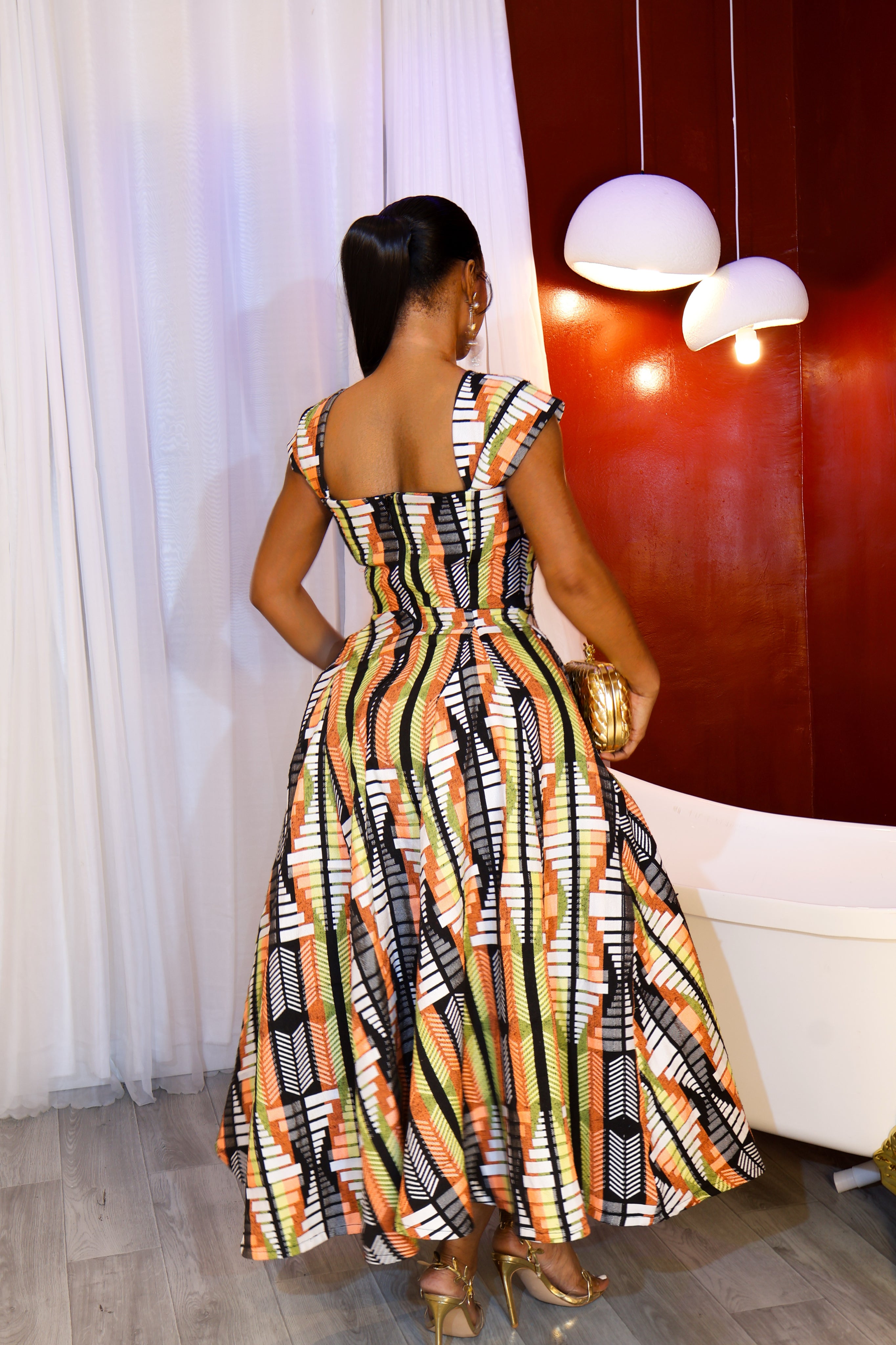 Serwaa Royale Akwete Dress In Yellow