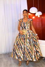 Serwaa Royale Akwete Dress In Yellow