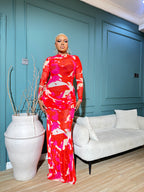 FLAME DRAPE DRESS