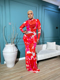 FLAME DRAPE DRESS