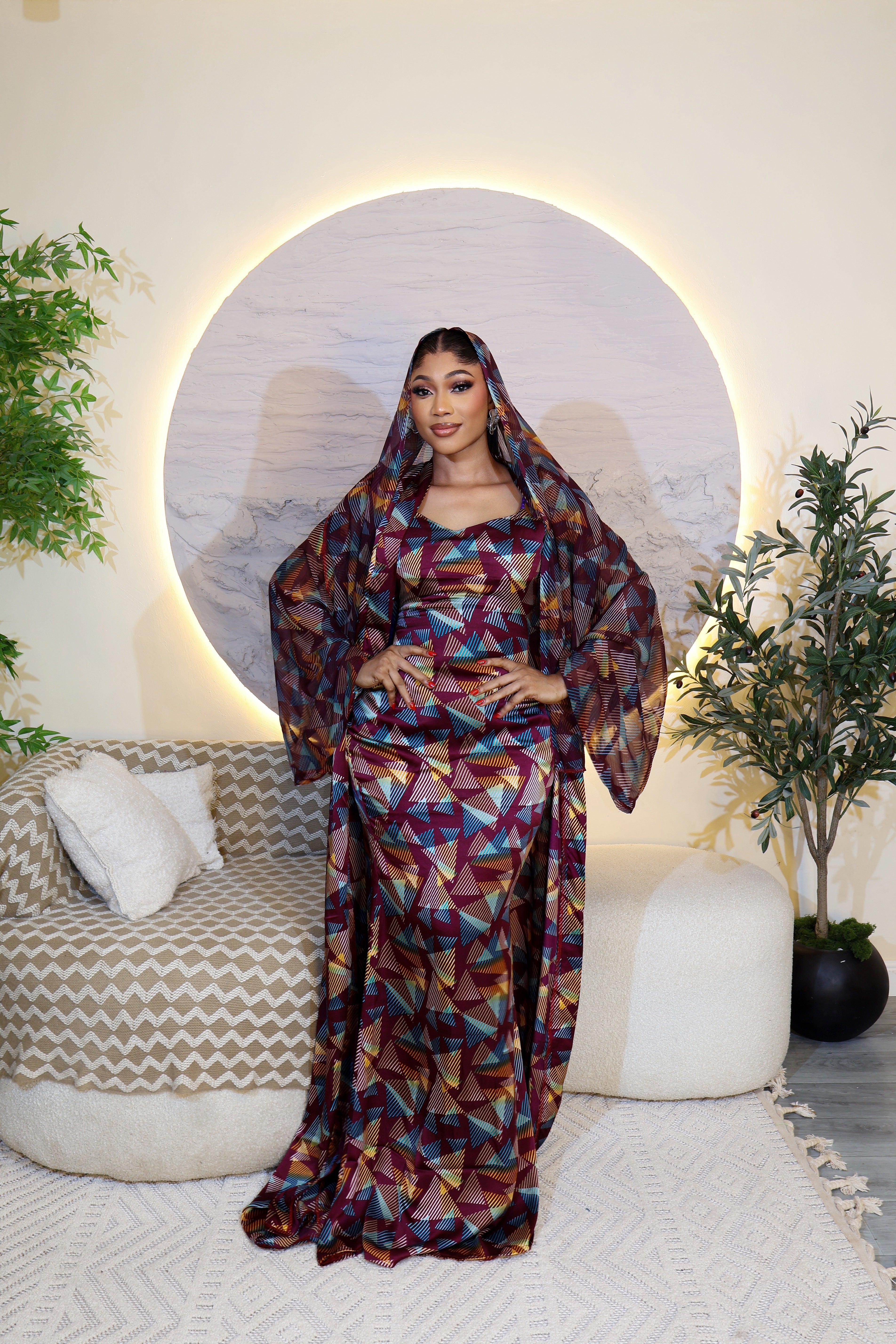 Atilola 3-Piece Set (Dress • Cover-up • Scarf)