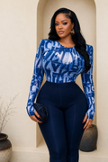 RARA Bodysuit Top In Blue