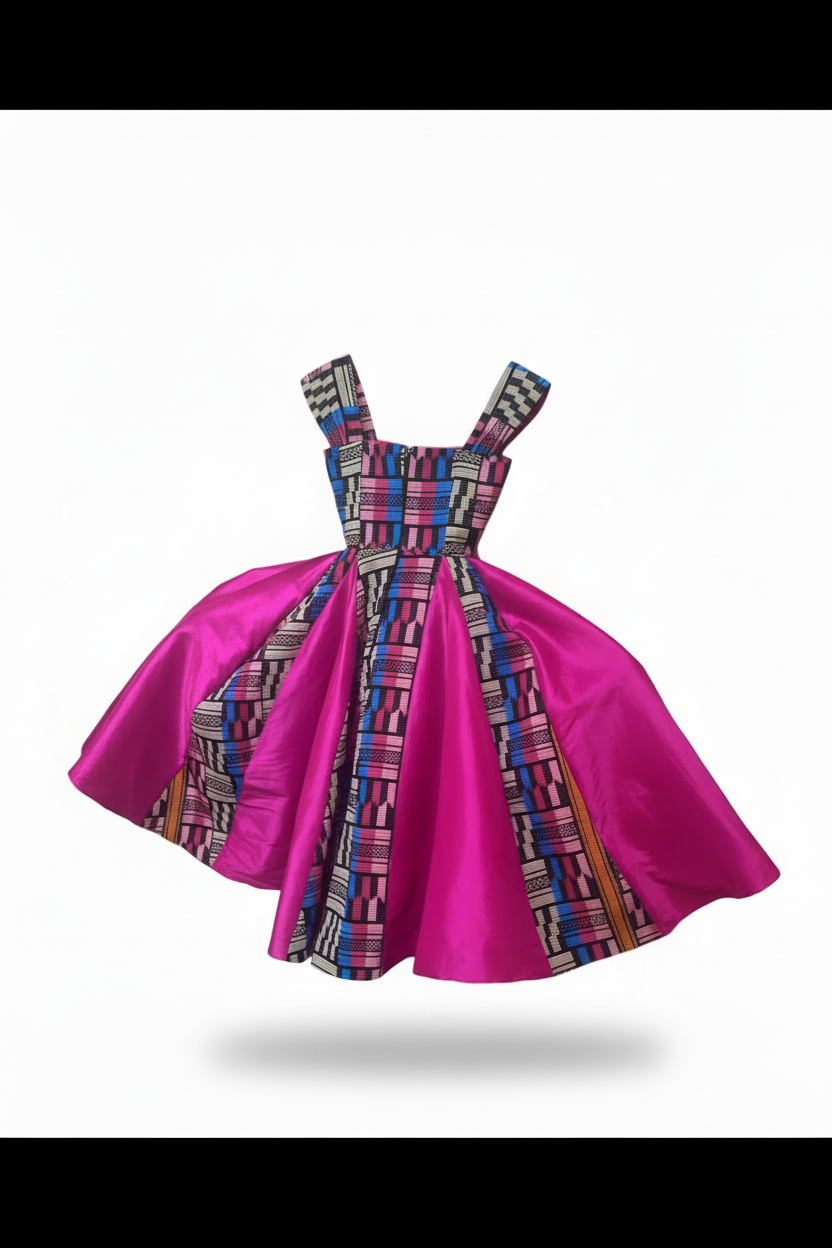 Serwaa Royale Akwete Dress In Pink