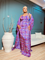 Atilola 3-Piece Set (Dress • Cover-up • Scarf) in Purple