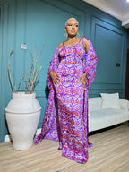 Atilola 3-Piece Set (Dress • Cover-up • Scarf) in Purple