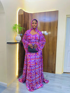 Atilola 3-Piece Set (Dress • Cover-up • Scarf) in Purple