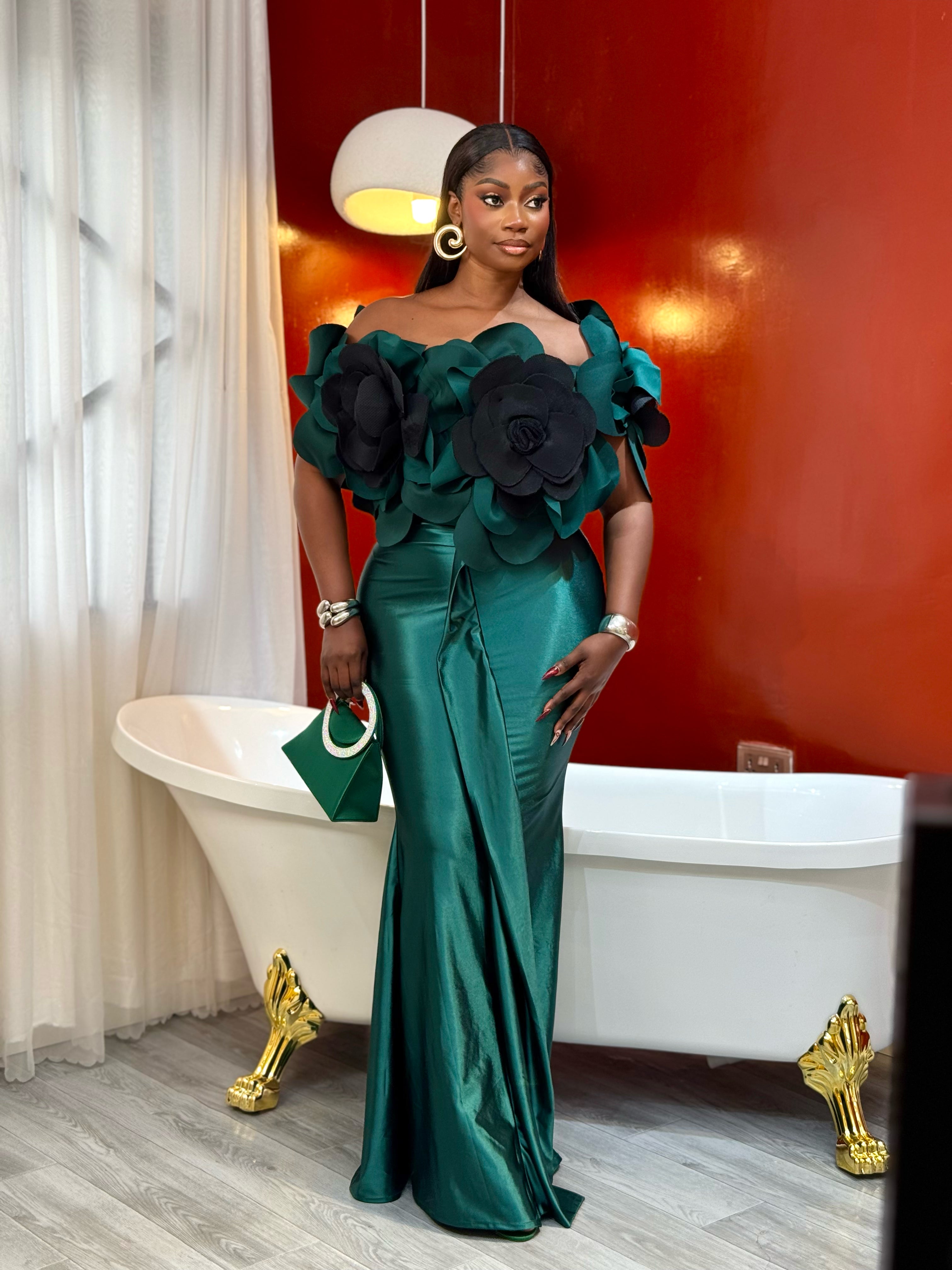 FLORÉ ROYALE 2-Piece Set in Emerald Green