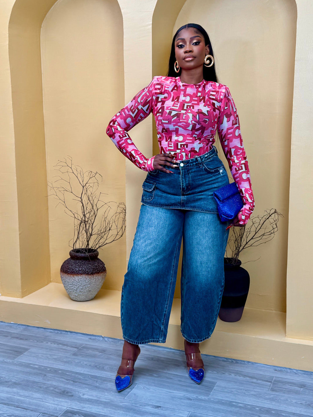 RARA Bodysuit Top In Pink
