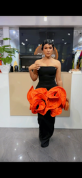 VELOUR DRESS In Orange